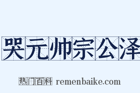 哭元帅宗公泽是什么意思的图片